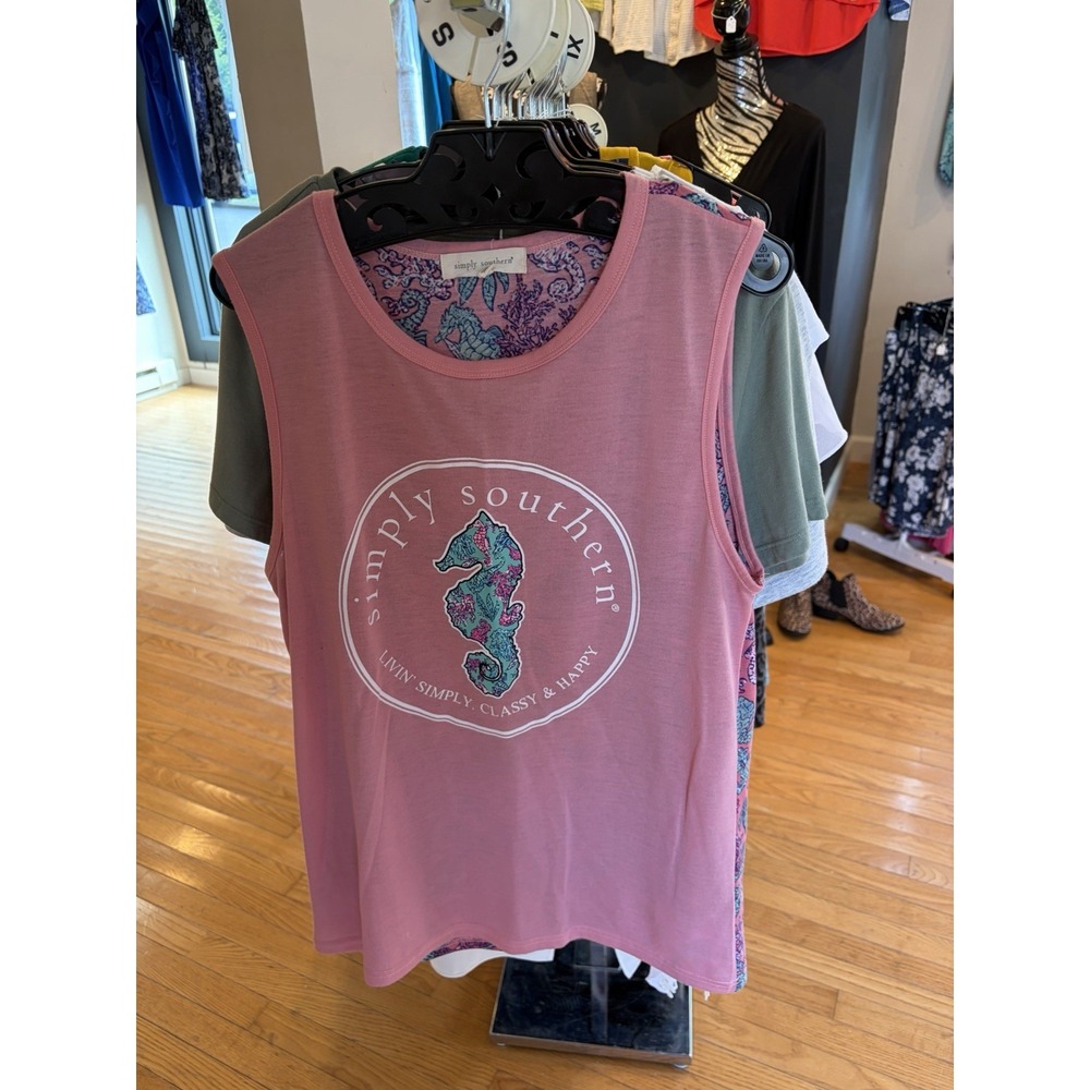 Simply Southern Tank Top Pink Women's Size Medium